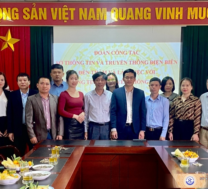 Đoàn công tác Sở Thông tin và Truyền thông Điện Biên đến thăm và làm việc tại Sở Thông tin và Truyền thông  Lai Châu