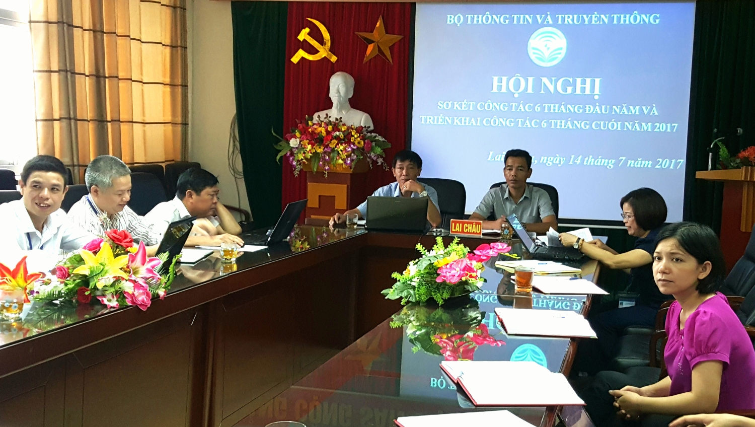 Tại điểm cầu Lai Châu.